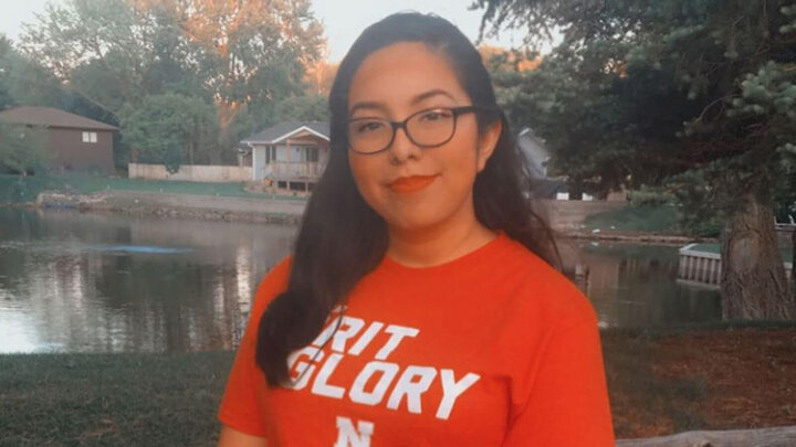 Picture of Abigail Javier in front of lake